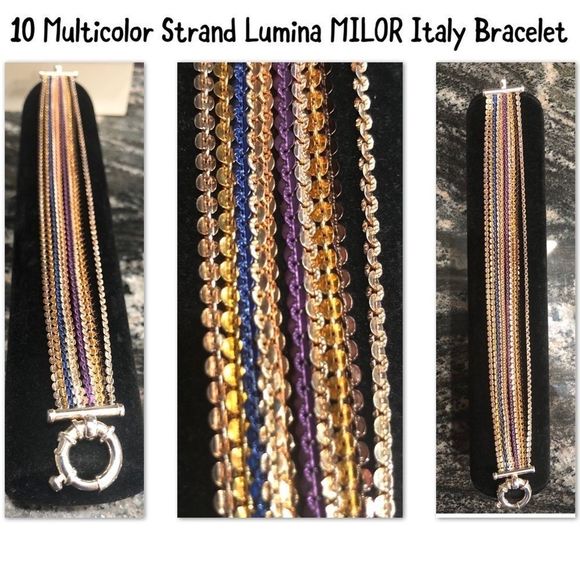 MILOR Italy 925 Sterling 10-Multicolor Bracelet - Picture 5 of 8